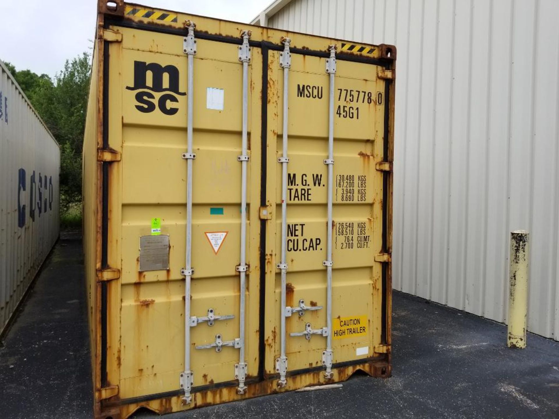 2006 Storage container. 40ft length. 9ft 6in tall. Type NL40H-181A. Max gross weight 67,200lbs. - Image 7 of 9