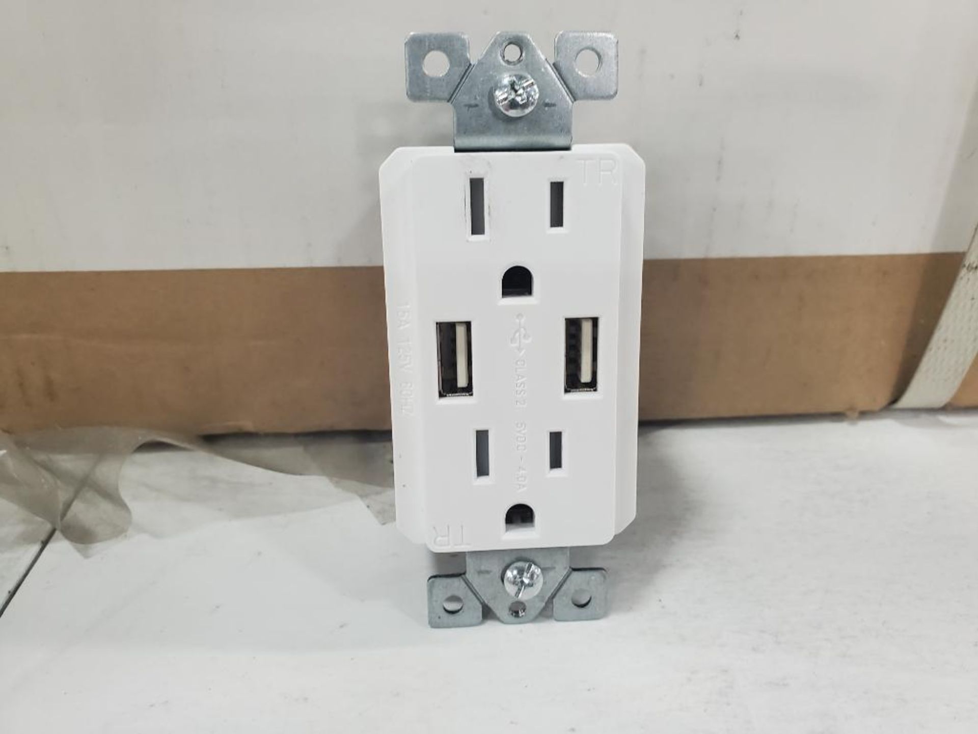 Qty 120 - Magnadyne WC-501W USB / dual AC wall mount outlet. New in box. - Image 4 of 6