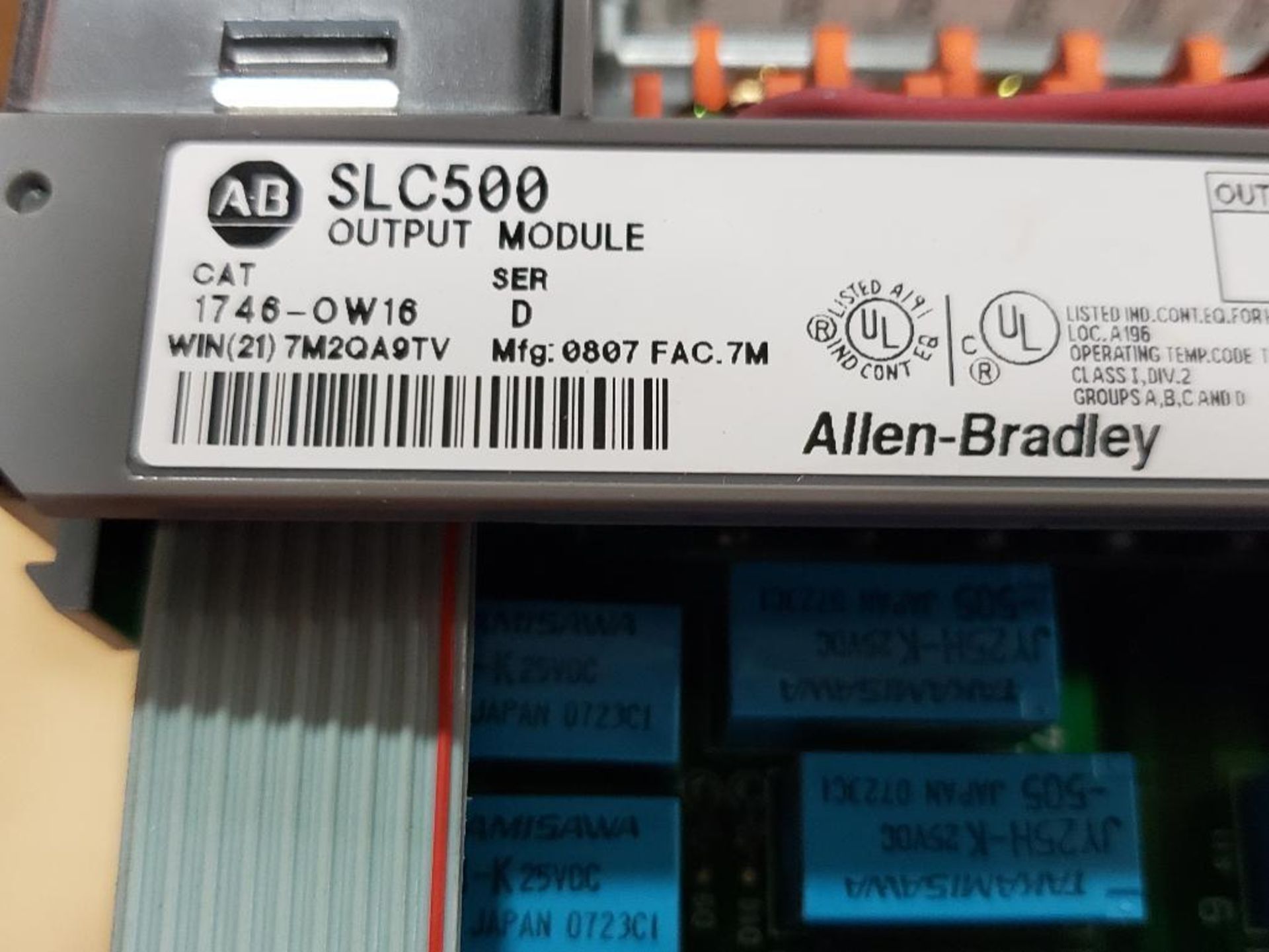 Allen Bradley SLC 500 programmable control rack. Input, output. - Image 9 of 10