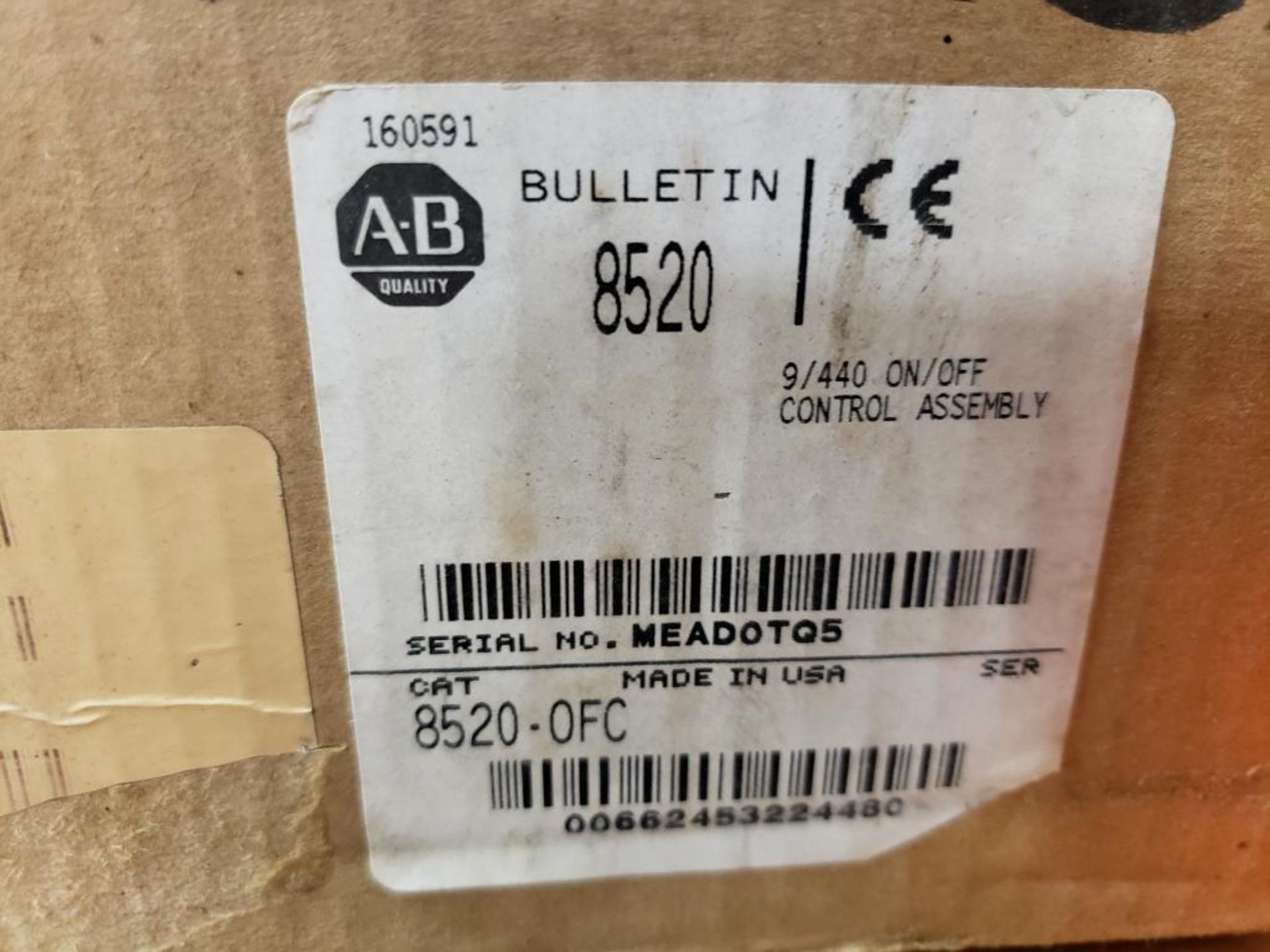 Allen Bradley 8520-OFC 9/440 On /Off control assembly. New in sealed box. - Image 2 of 3