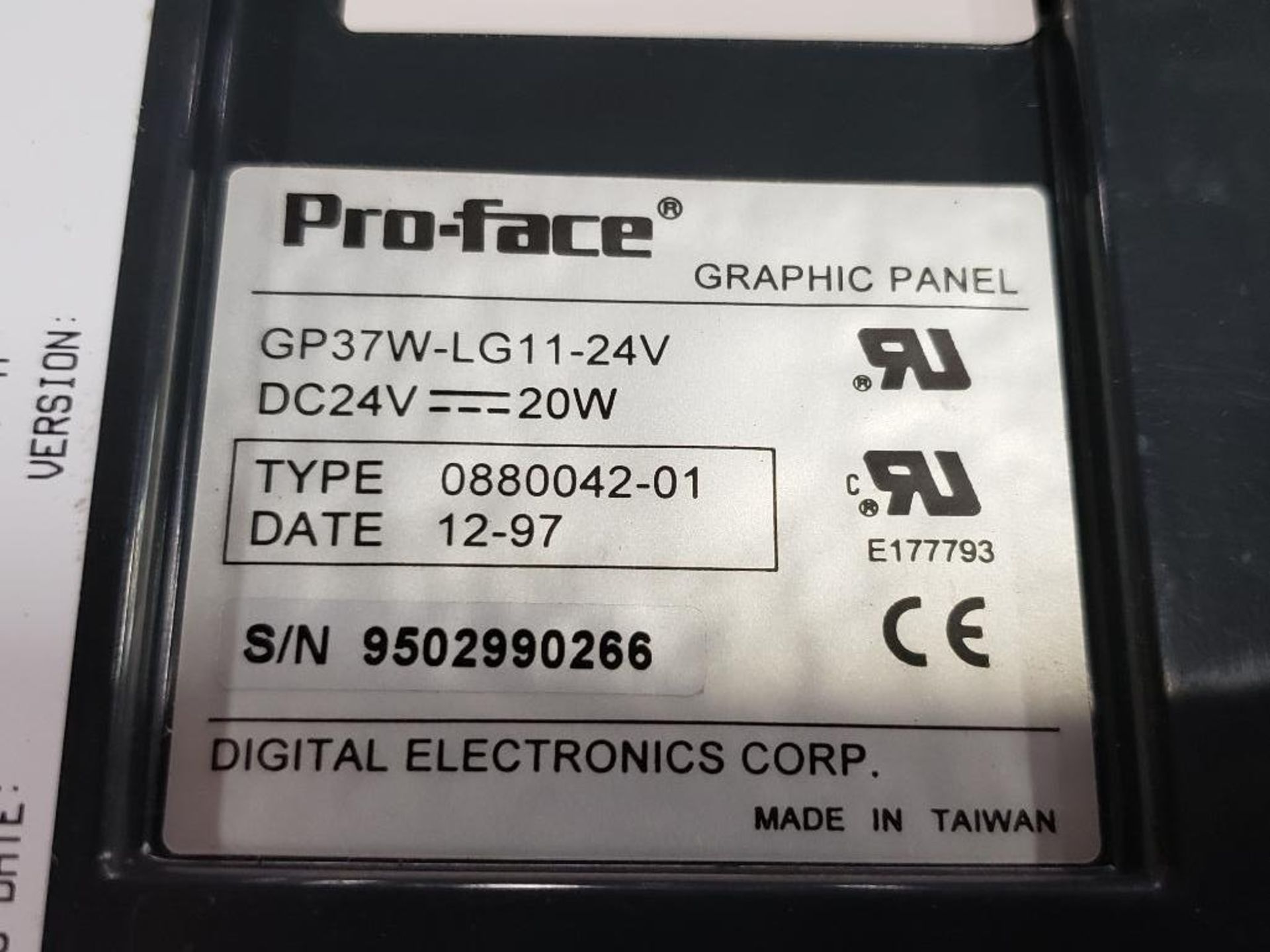 Pro-Face GP37W-LG11-24V graphic panel. Quick panel mini. - Image 3 of 4