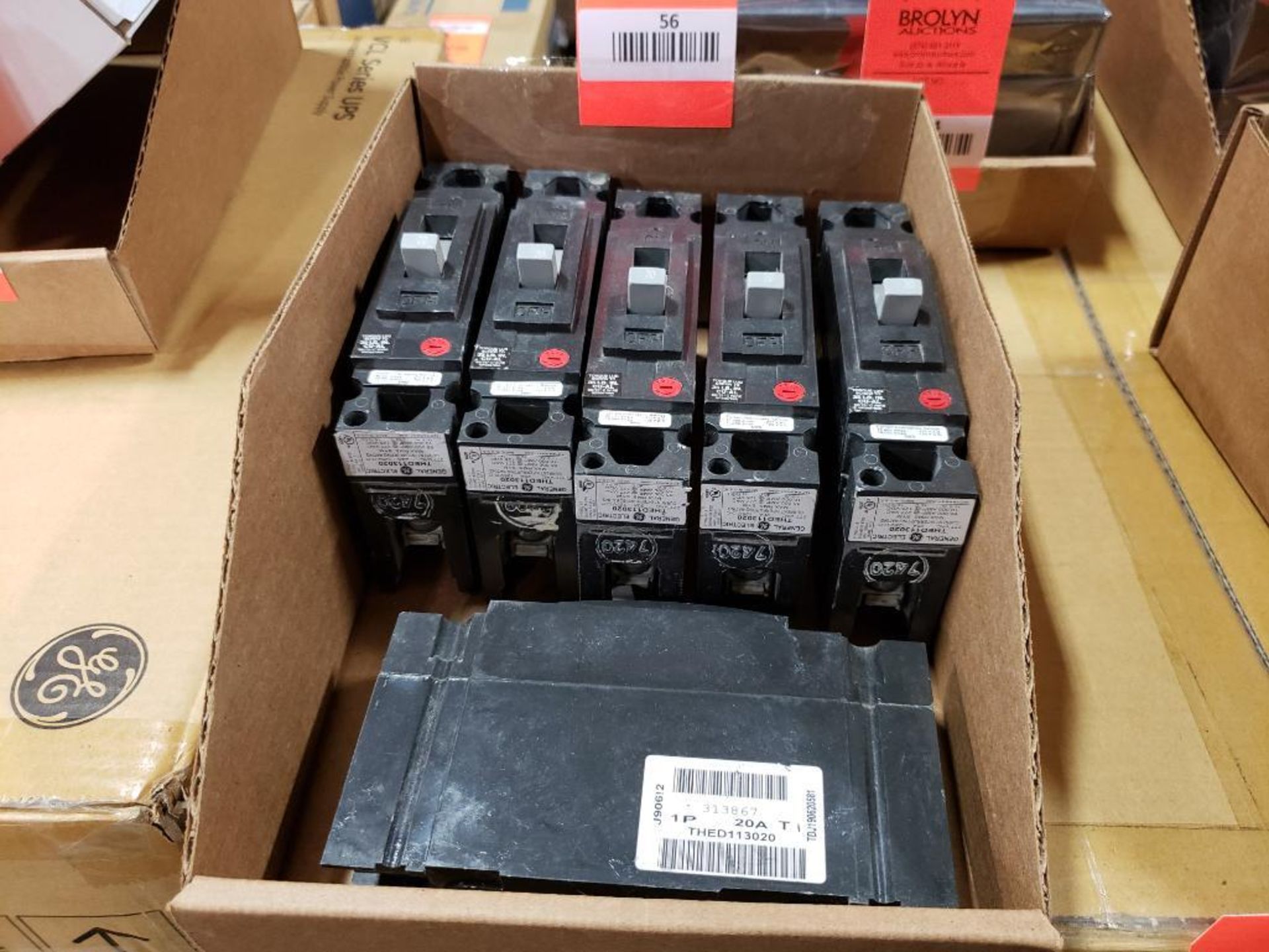 Qty 6 - GE 20AMP THED1113020 circuit breaker.