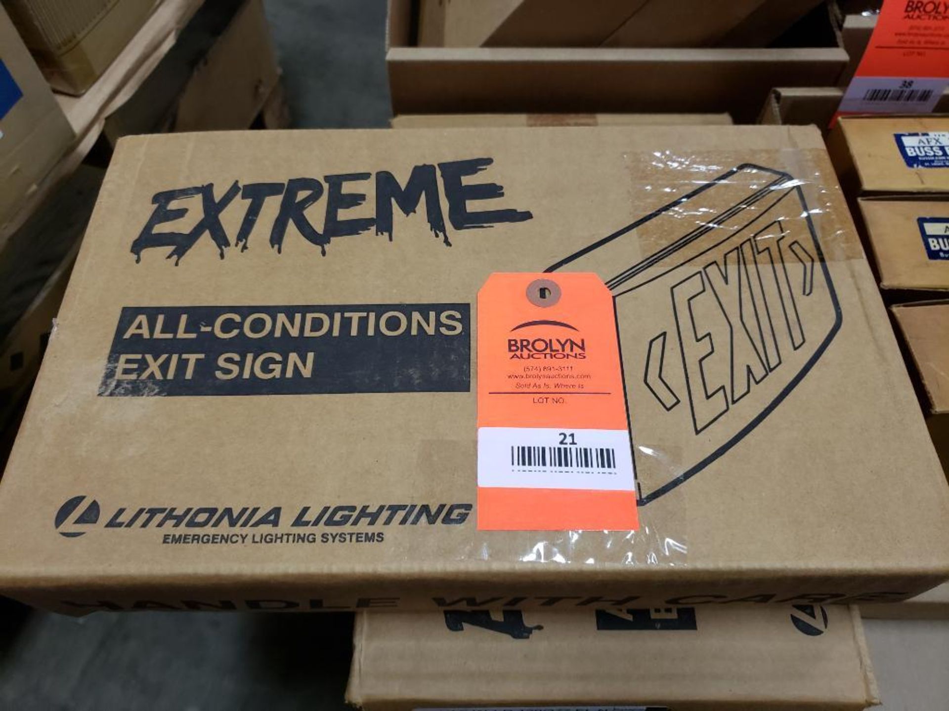 Lithonia Lighting LVSW1R 120/277 Extreme all conditions exit sign. New in box.