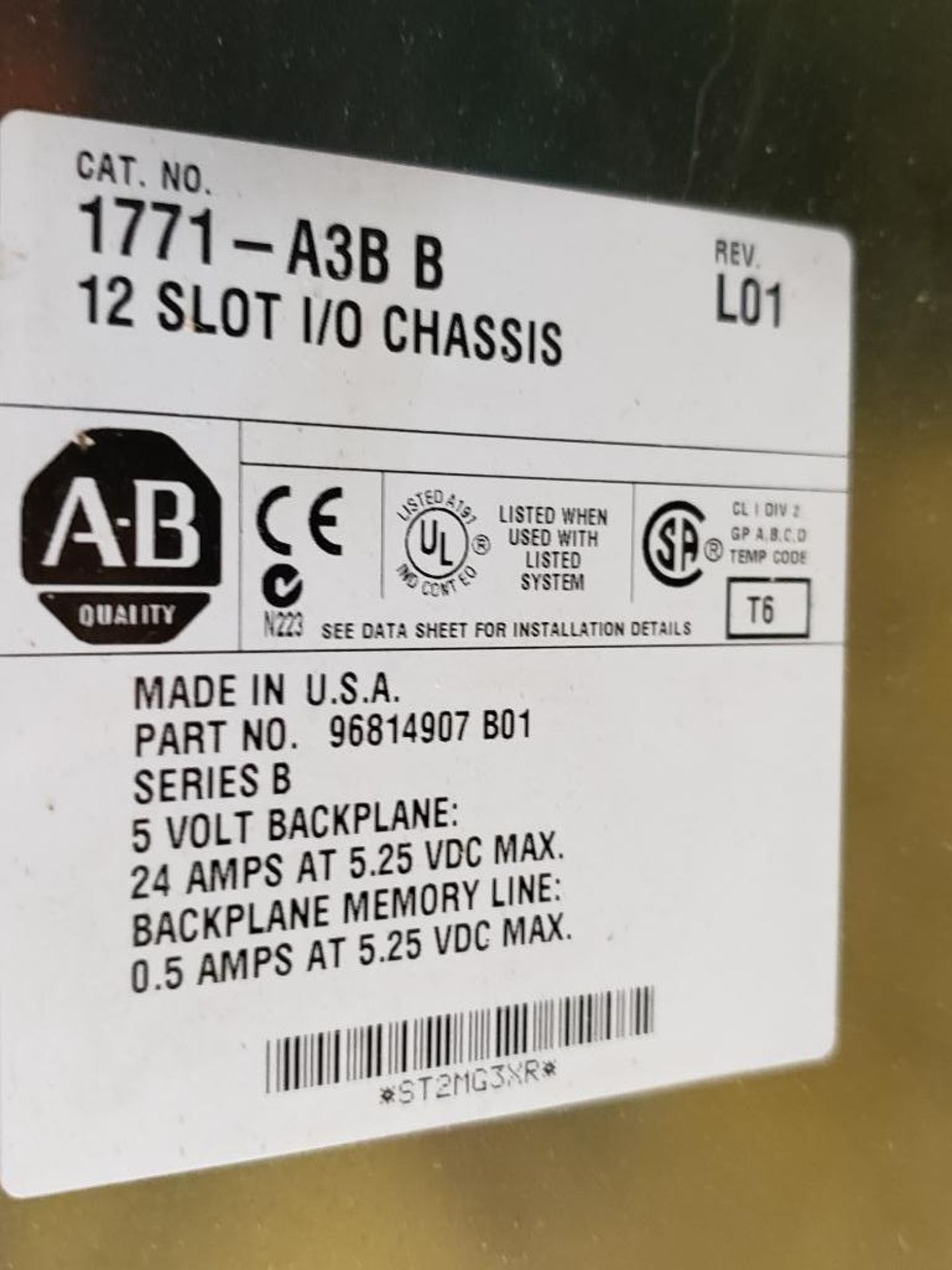 Allen Bradley 1771-A3B 12-slot I/O chassis. - Image 4 of 4