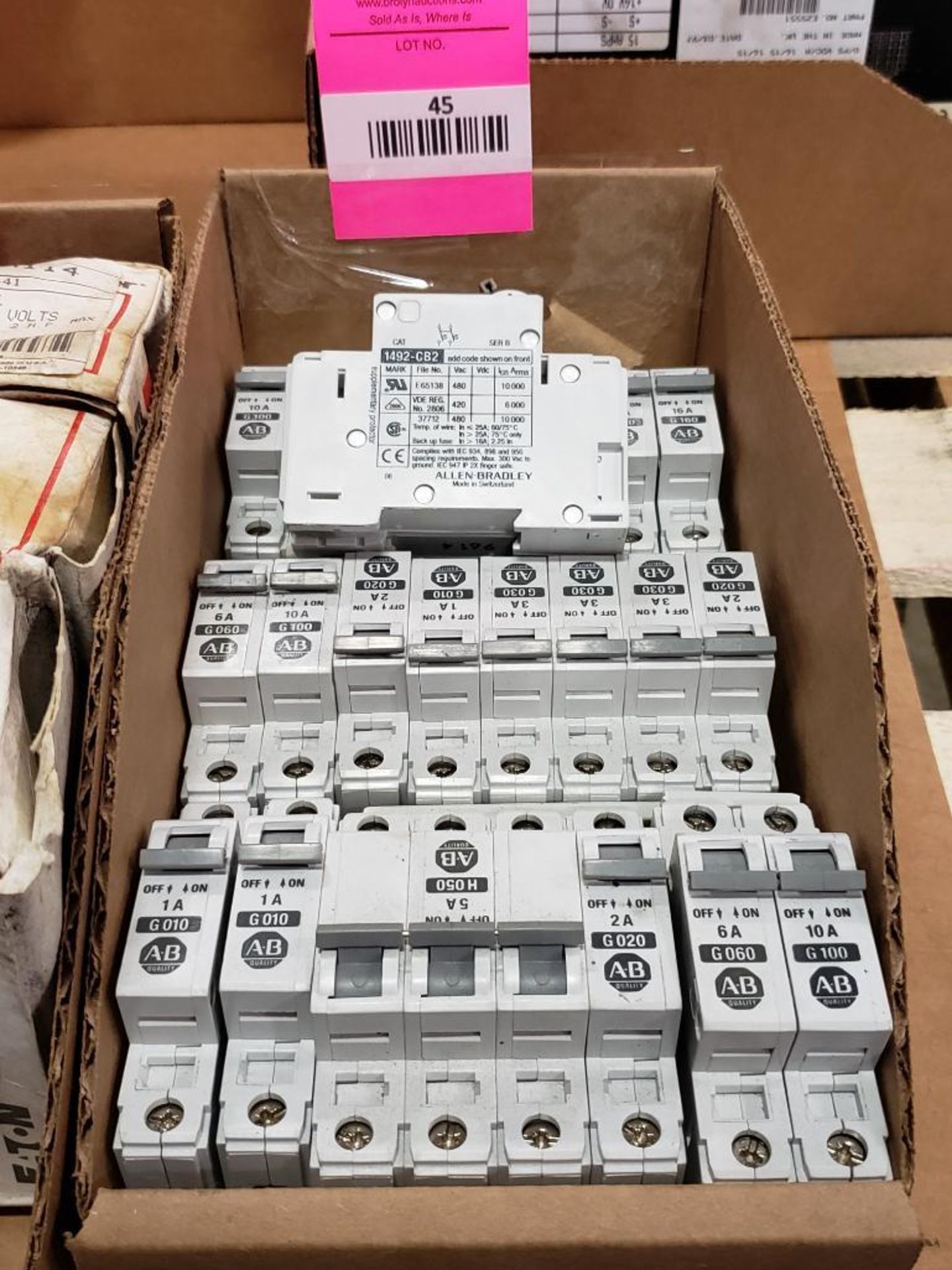 Assorted Allen Bradley breakers.