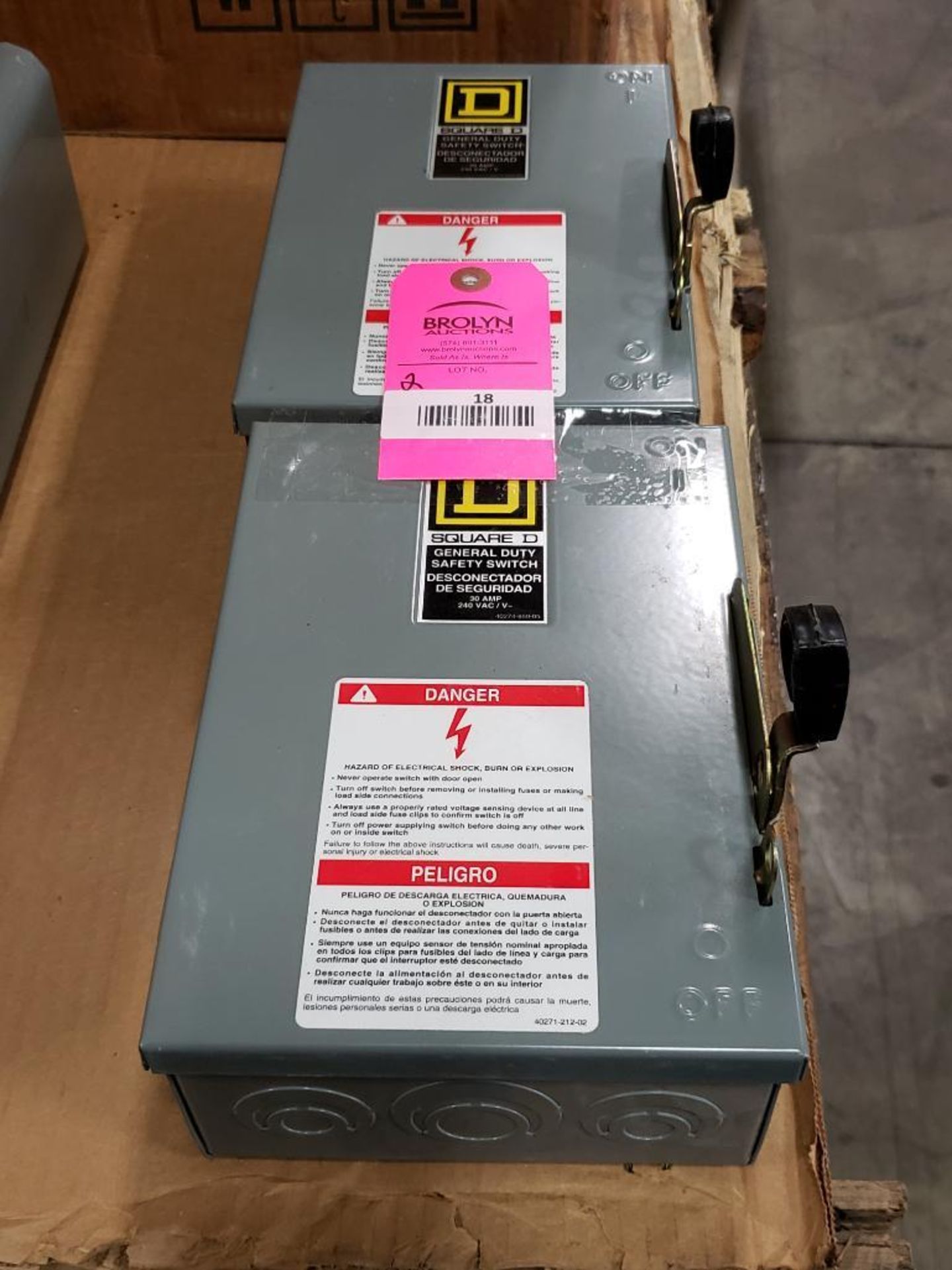 Qty 2 - Square-D general duty safety switch. 30AMP. New no box.