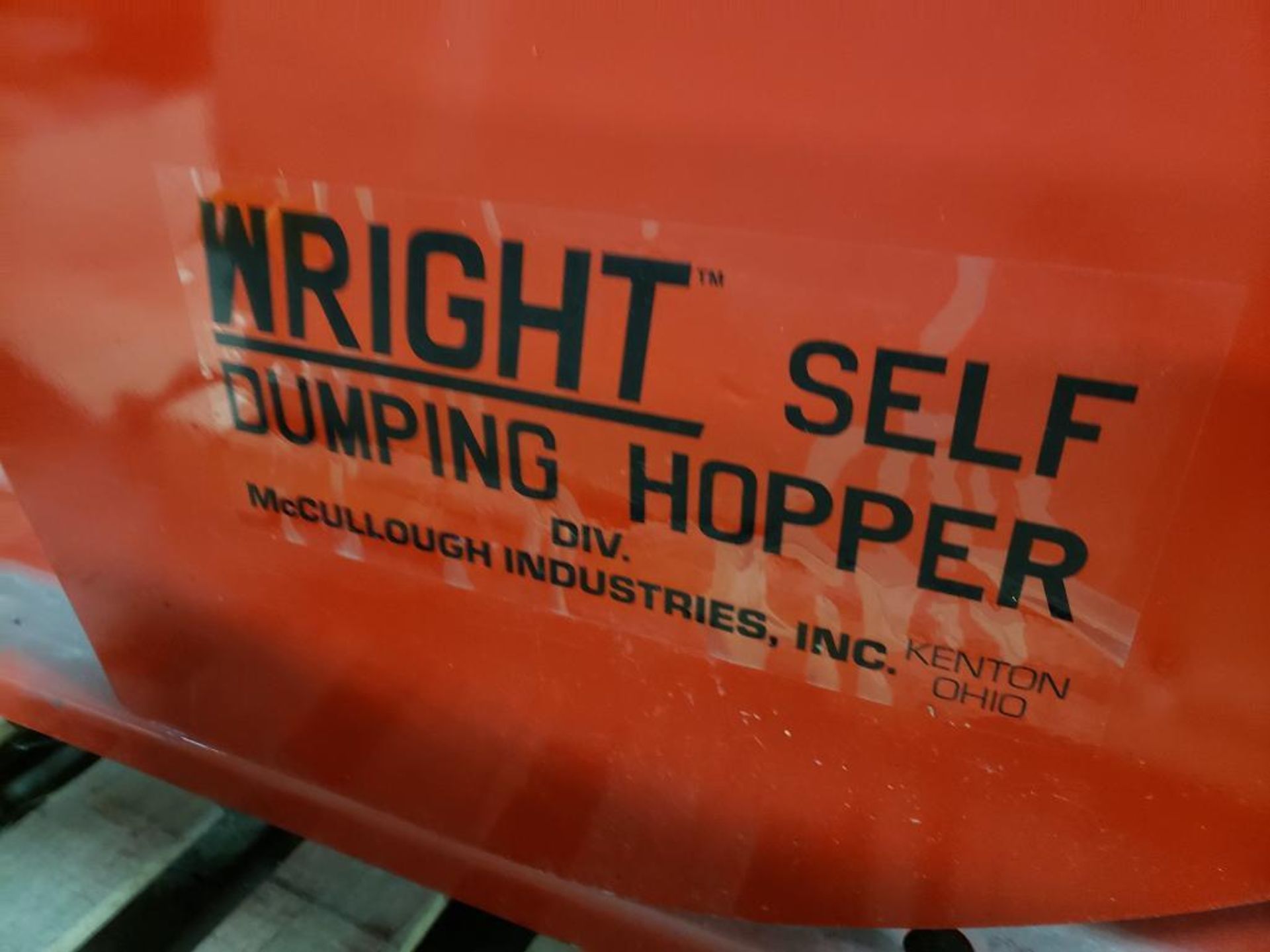 McCullough Industries / Wright self-dumping hopper. Approx. 1/4 sq. yd. cap. - Image 2 of 4