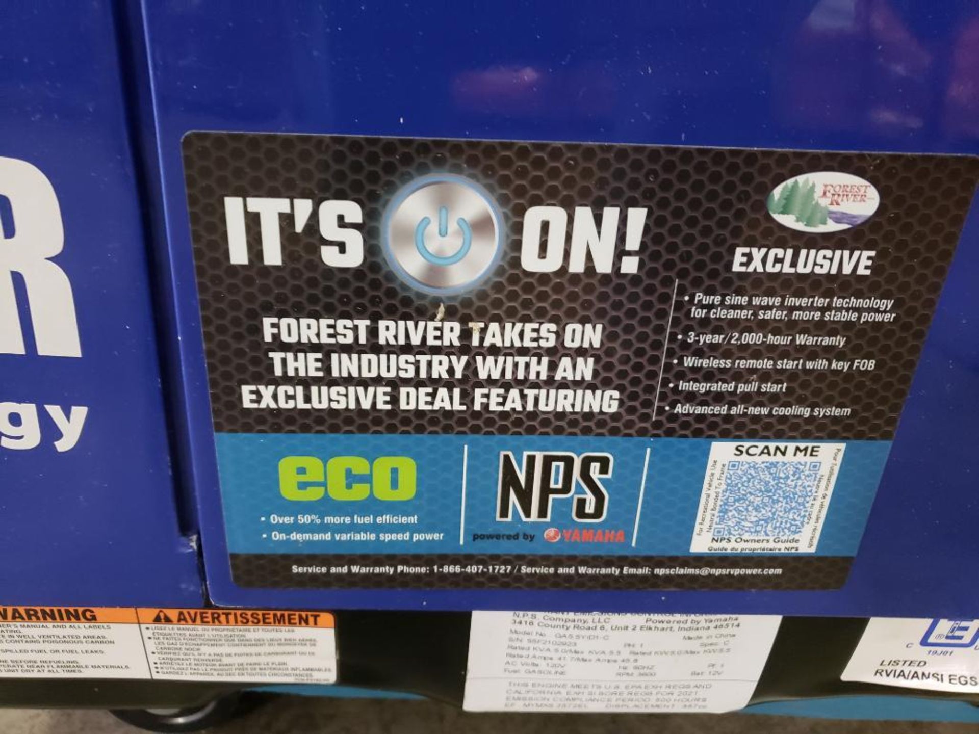 Factory Refurbished 5500 watt inverter generator NPS 5500 ECO yamaha