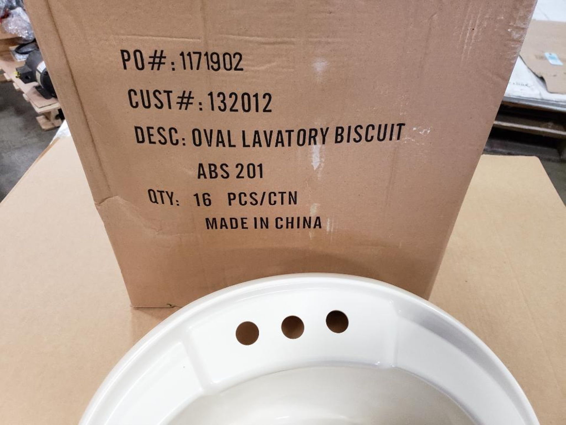 Qty 64 - Oval Lavatory, biscuit ABS201. New in bulk box. - Image 2 of 4
