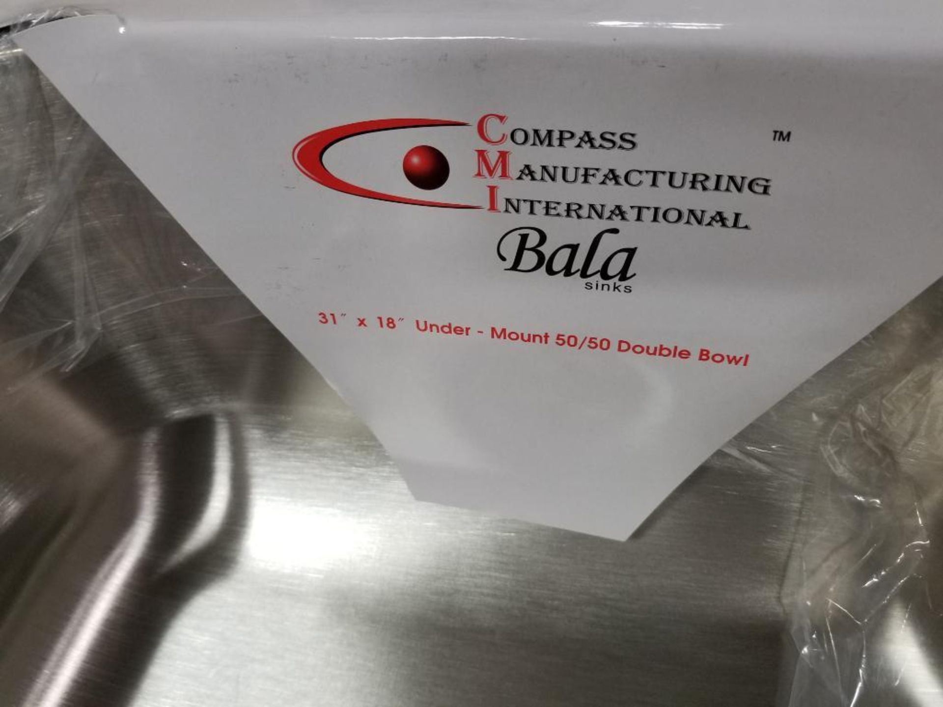Qty 10 - Compass Manufacturing International Bala Sinks under mount 50/50 double bowl sink. - Image 4 of 7