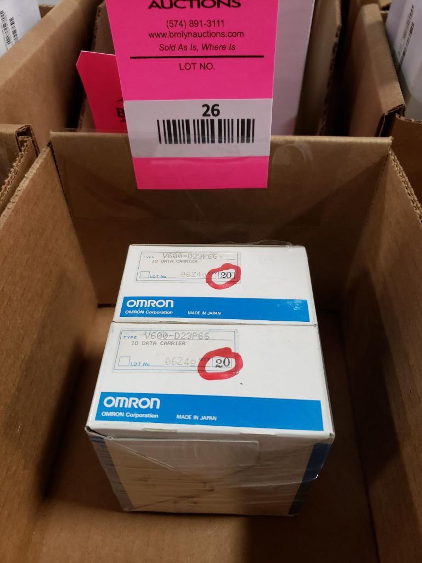 Qty 40 PC - Omron V600-D23P66 ID data carrier. (2) 20Ct boxes. New in box.