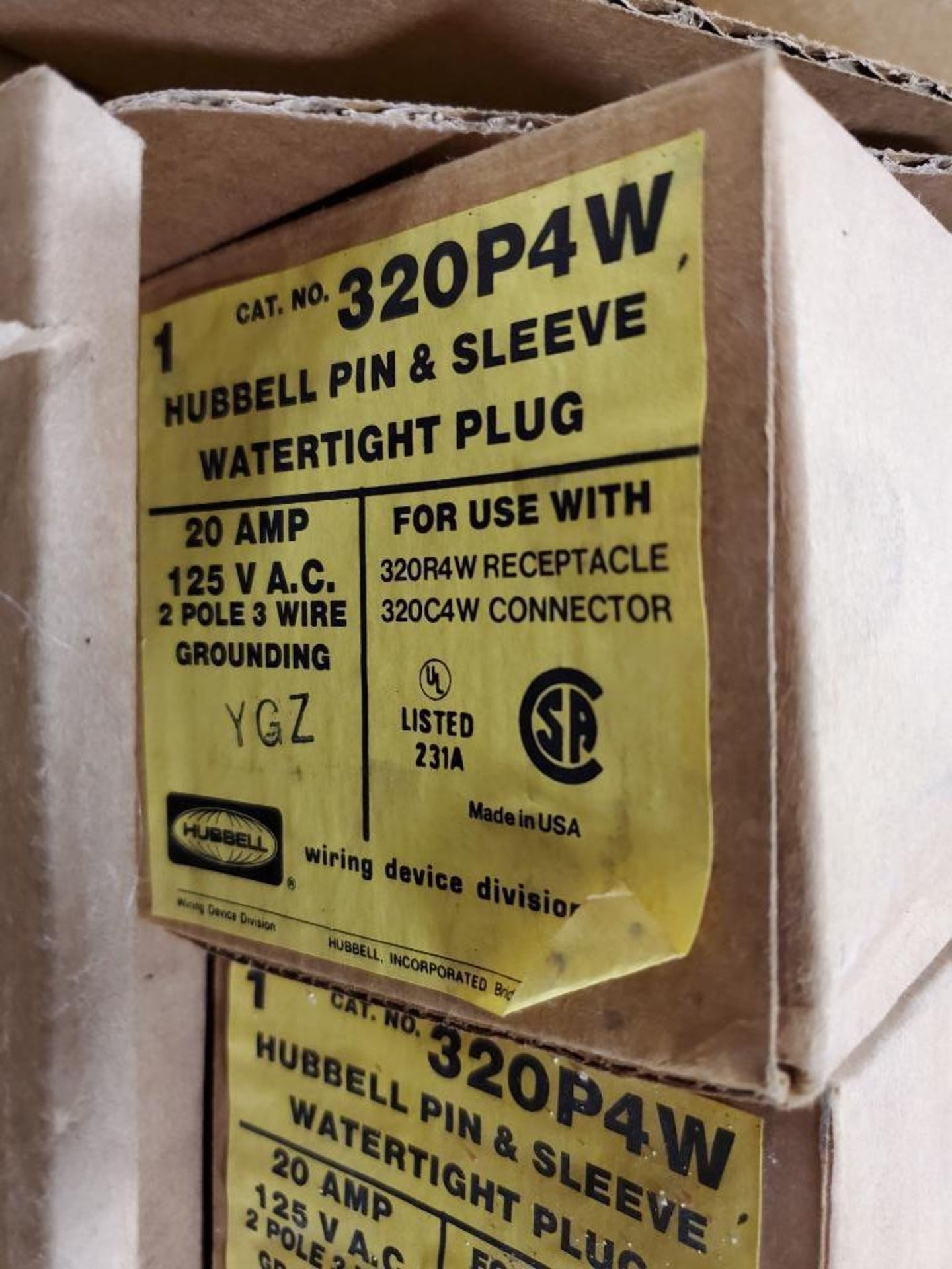 Qty 3 - Hubbell 320P4W pin & sleeve watertight plug. New in box. - Image 3 of 5