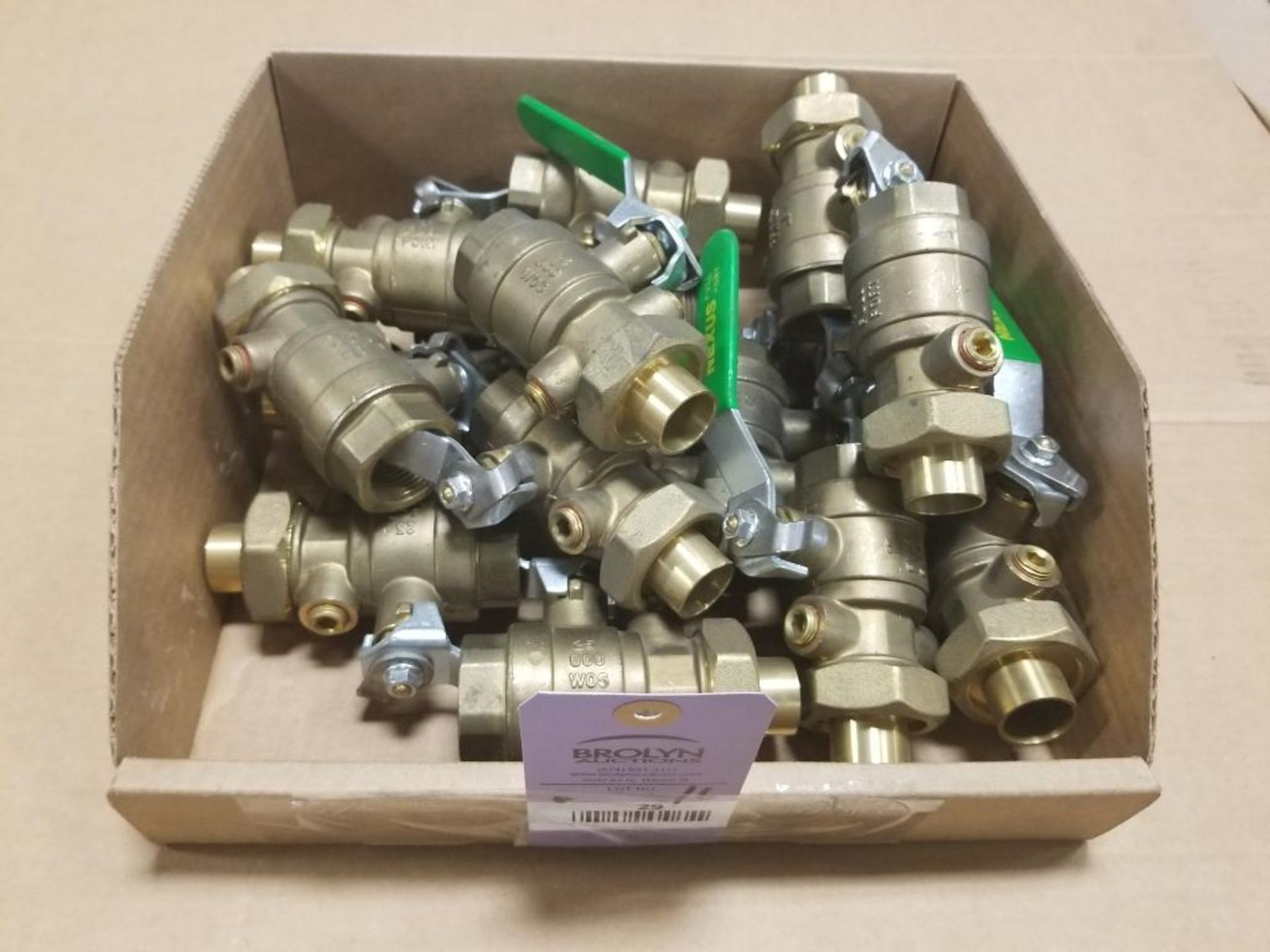 Qty 16 - Assorted brass valves.