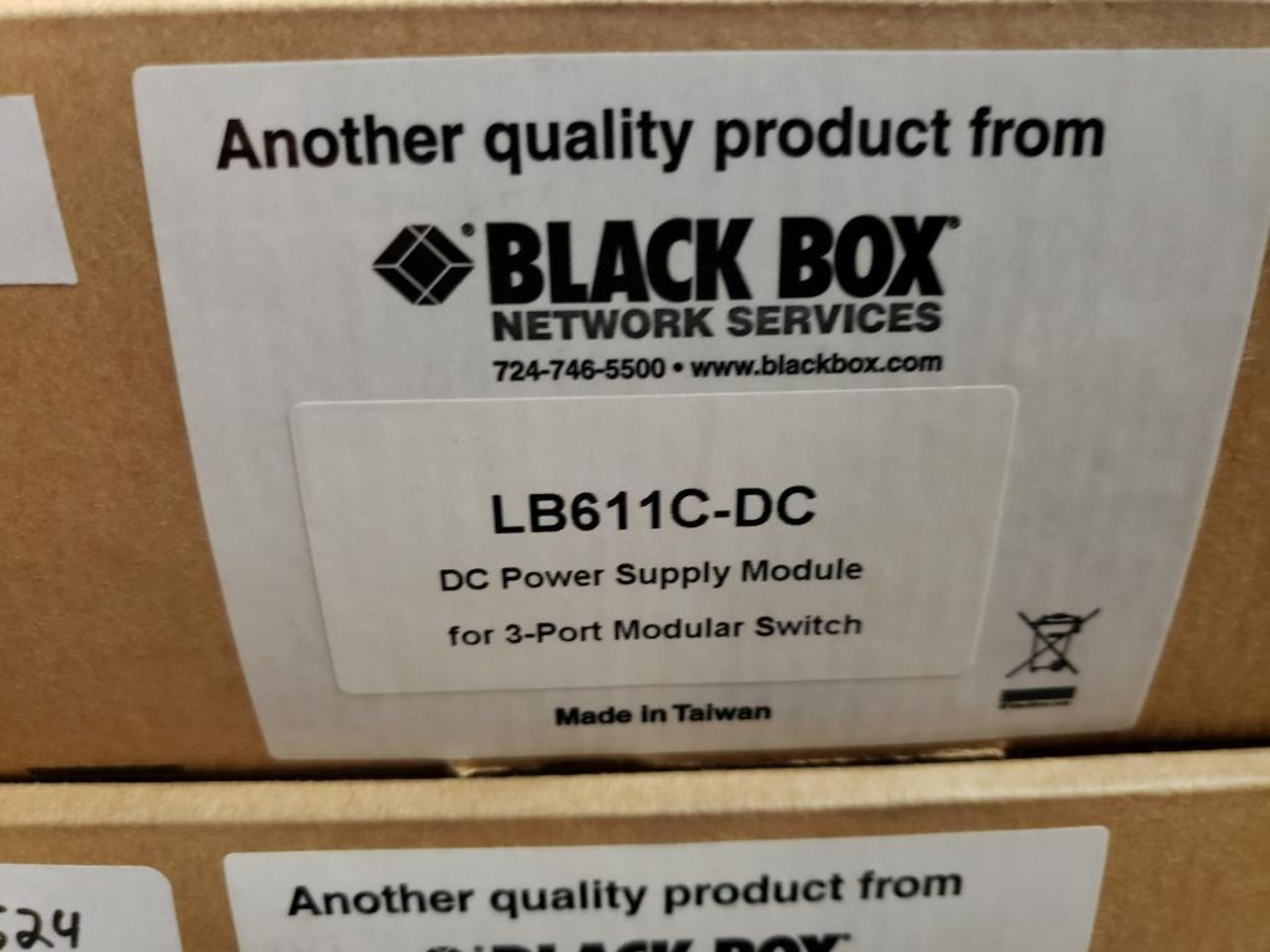 Qty 3 - Black Box. part number LB611C-DC. New in box. - Image 2 of 3