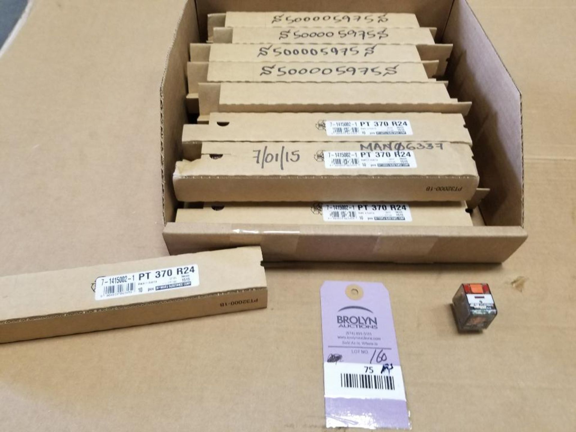 Qty 160 - TE Connectivity Schrack power relay. Part number PT370R24. New in bulk pack.