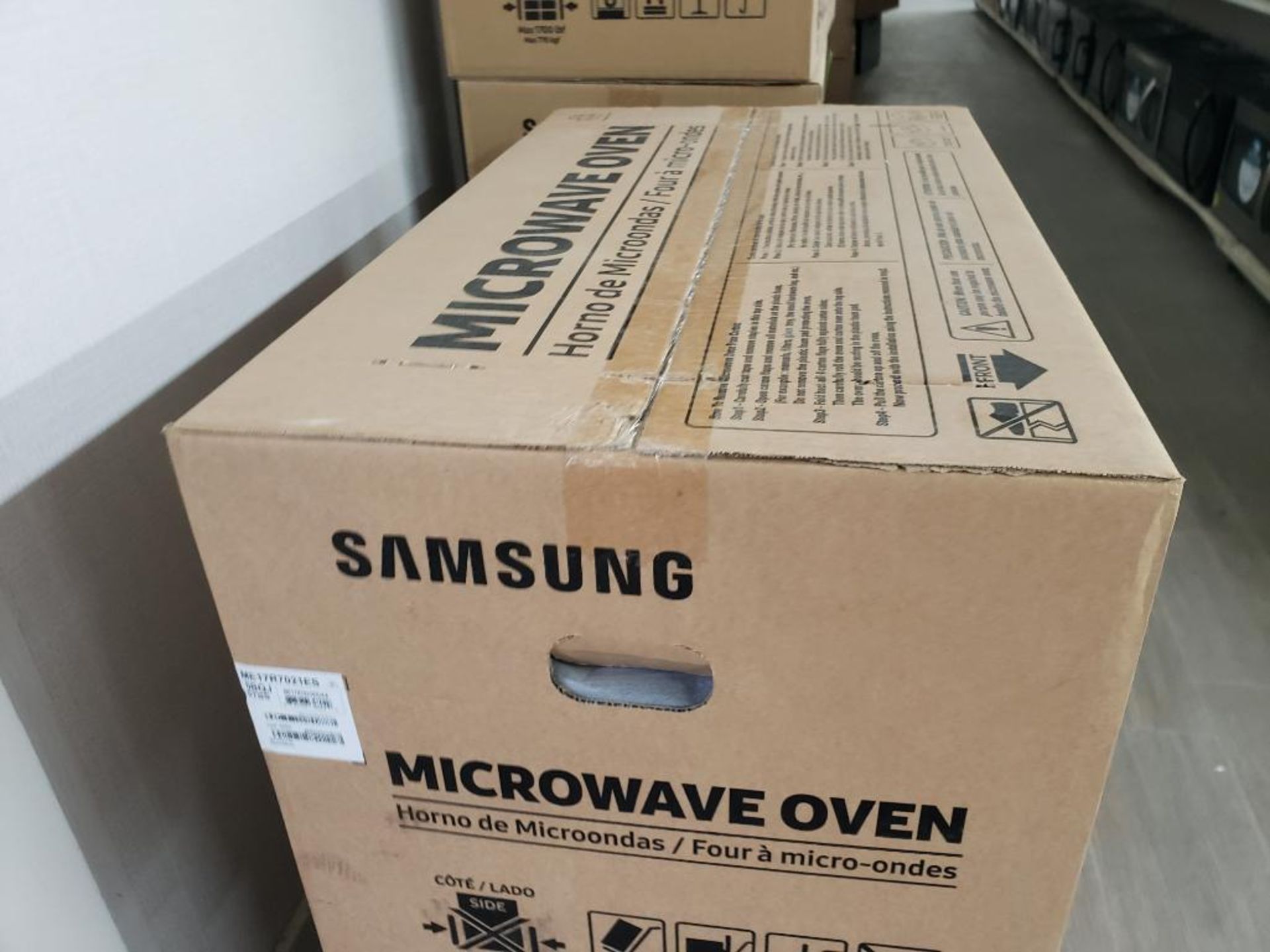 Samsung over the range microwave oven. Model number ME17R7021ES. New in box. - Image 3 of 4