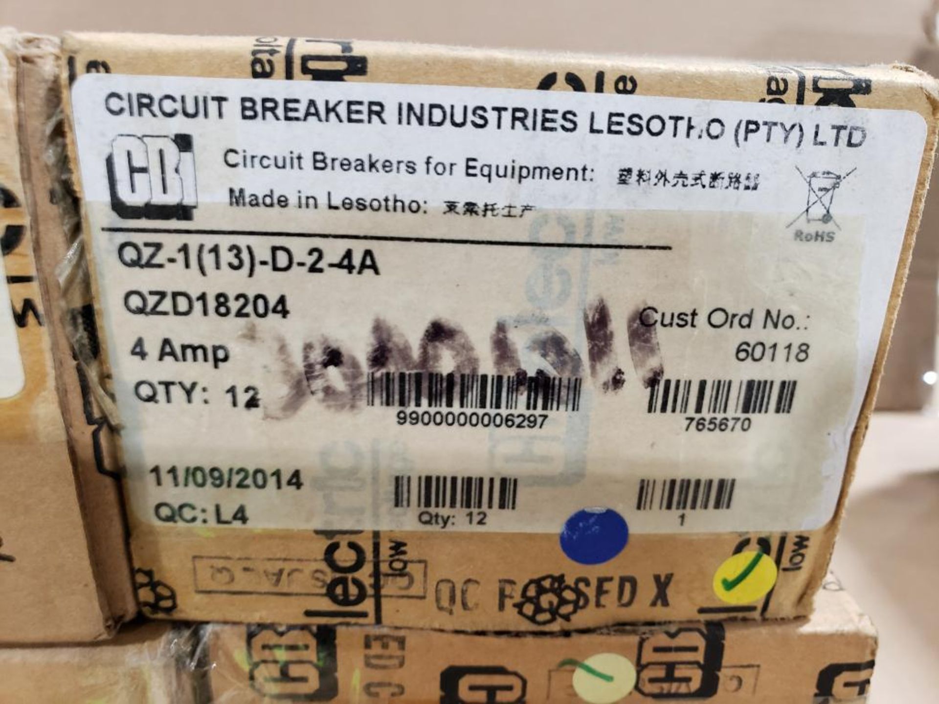 Qty 144 - CBI circuit breakers. Part number QZD18204 or QZ-1(13)-D-2-4A. - Image 2 of 5