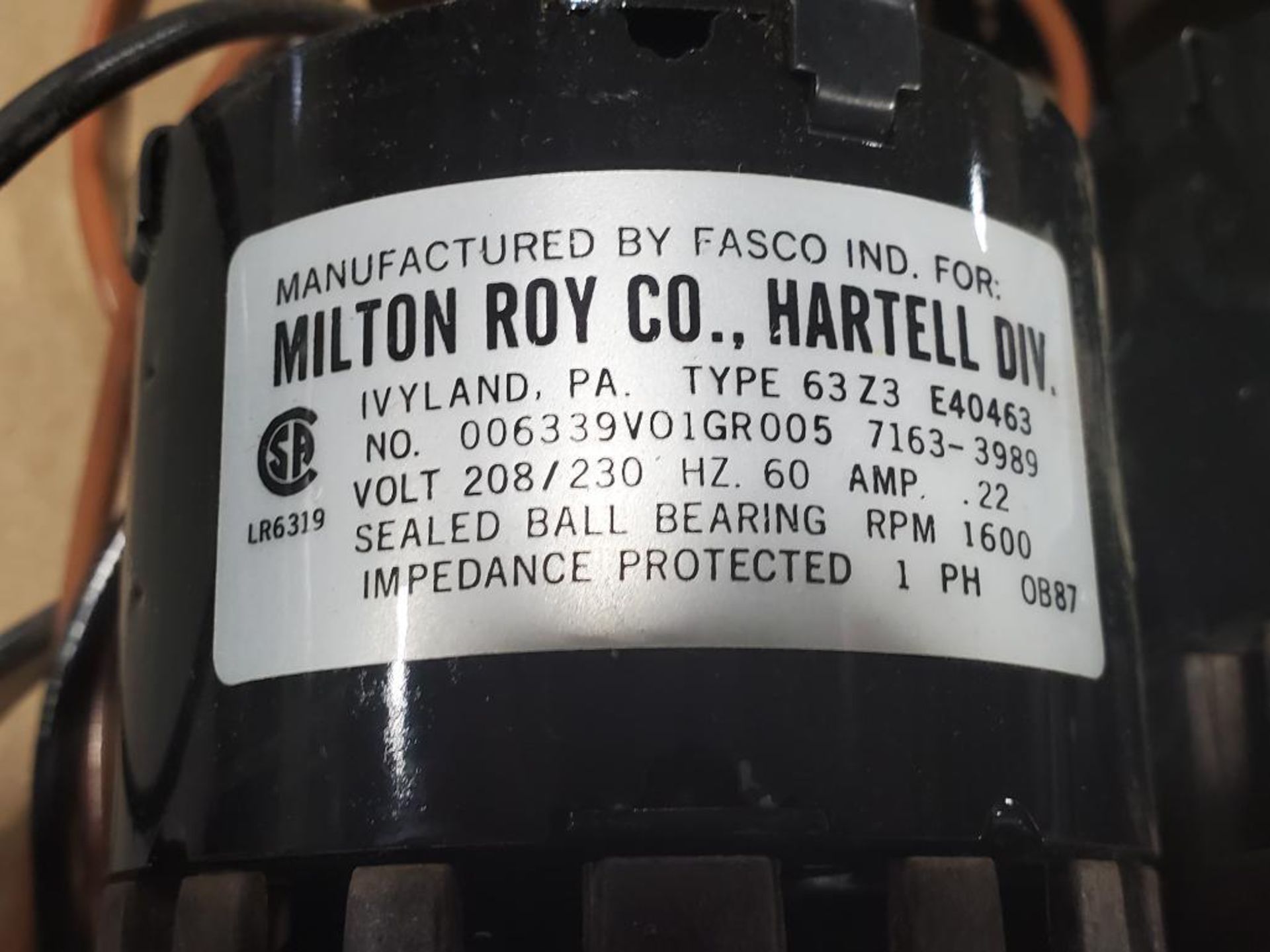 Qty 10 - Milton Roy Fasco pumps. Type 63-Z3- E40463. - Image 4 of 4