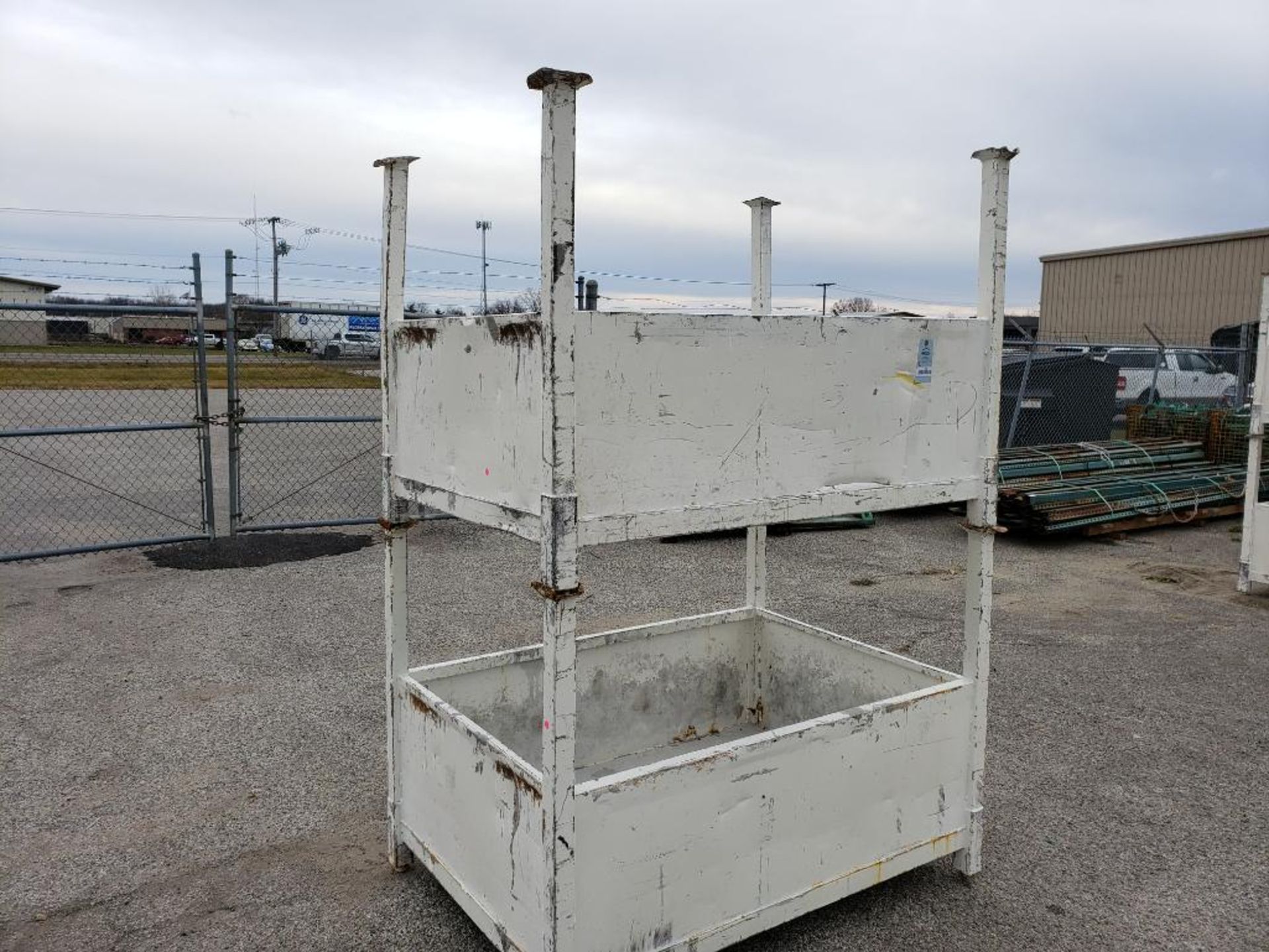 Qty 2 - Steel stackable containers. 60in x 41in x 21in container. 44in with legs. - Image 3 of 5