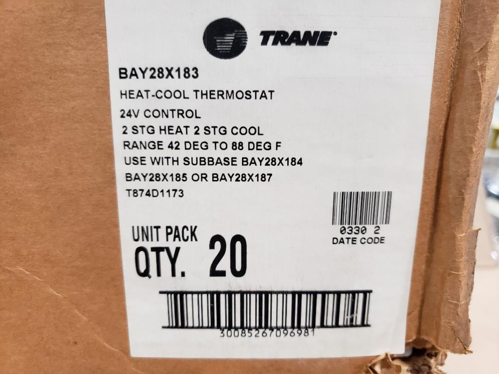 Qty 40 - Trane thermostat. Part number BAY28X183. - Image 2 of 3