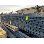 Qty 6 Pallet racking uprights and 9 posts. 150in tall x 50in wide.