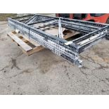 Qty 4 - Pallet racking uprights.Teardrop style. 144in tall x 48in wide.