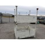 Qty 2 - Steel stackable containers. 60in x 41in x 21in container. 44in with legs.