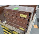 Lawson Products 4 drawer hardware storage unit with contents.