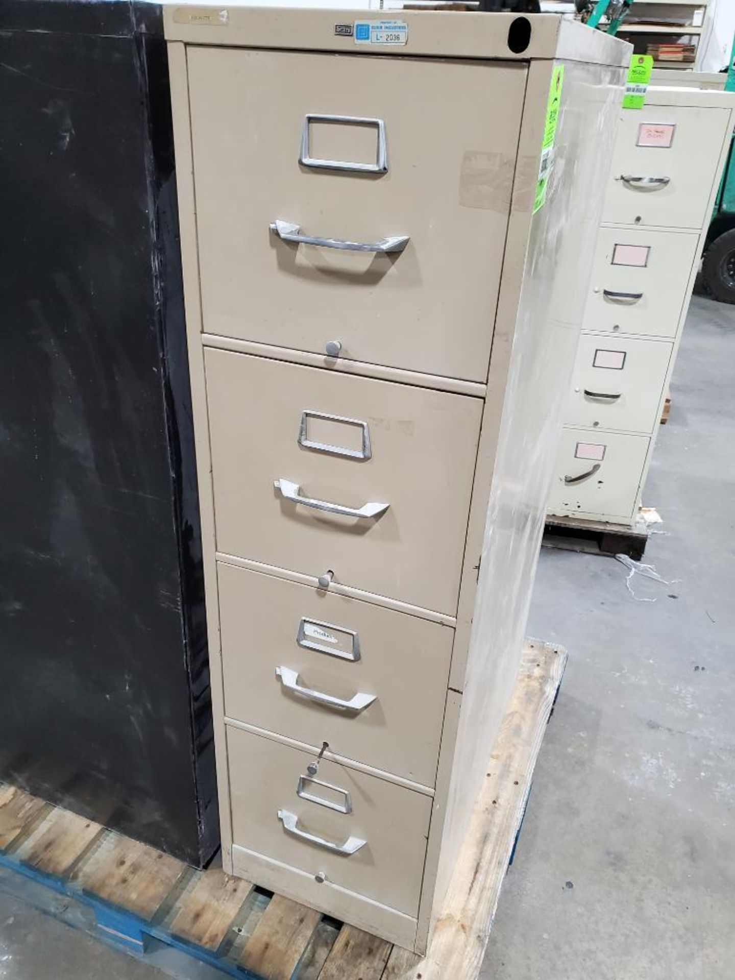 Qty 3 - filing cabinets. 52in x 15in x 28.5in. - Image 2 of 7