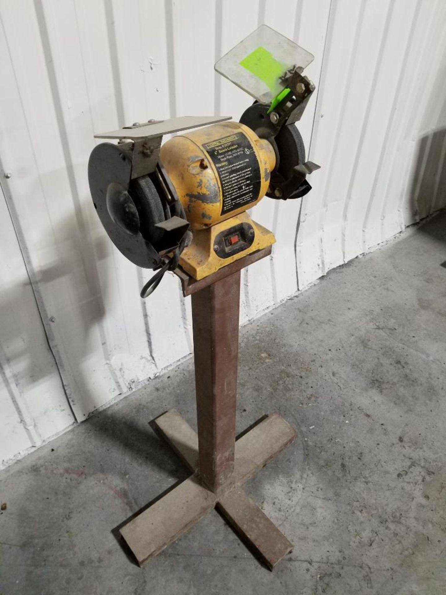 Central Machinery 6in double end bench grinder with stand. 115v single phase. - Image 9 of 9