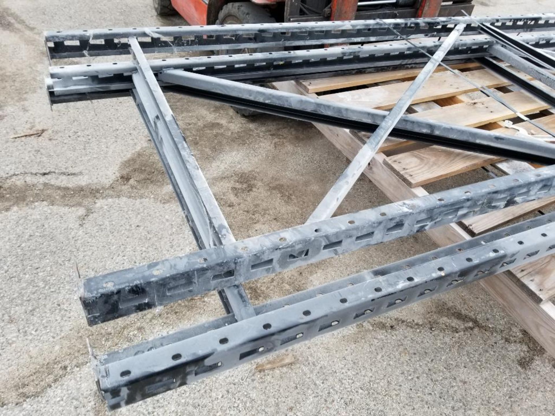 Qty 3 - Pallet racking uprights. 144in tall x 42in wide. - Image 4 of 6