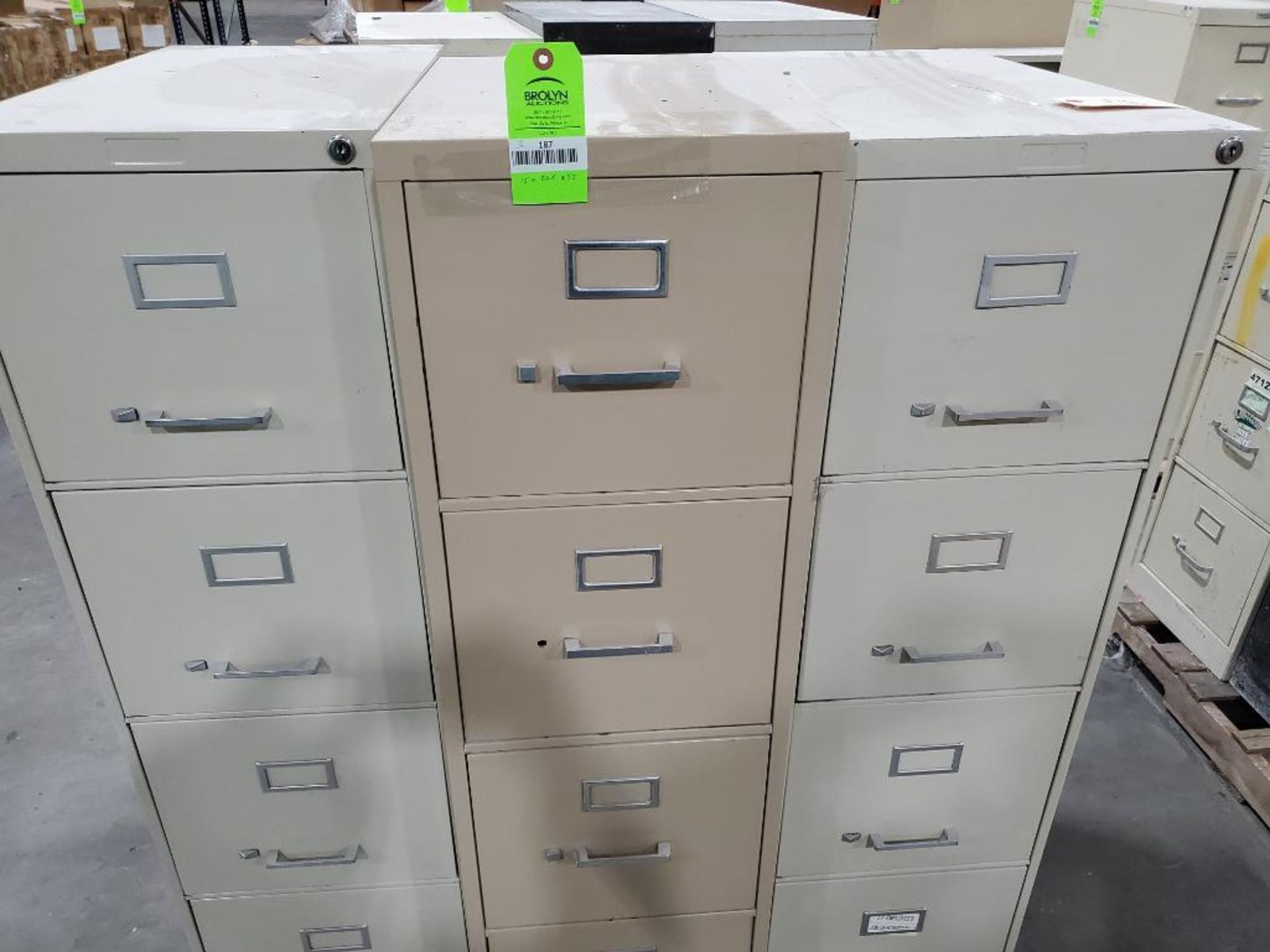 Qty 3 - filing cabinets. - Image 2 of 5