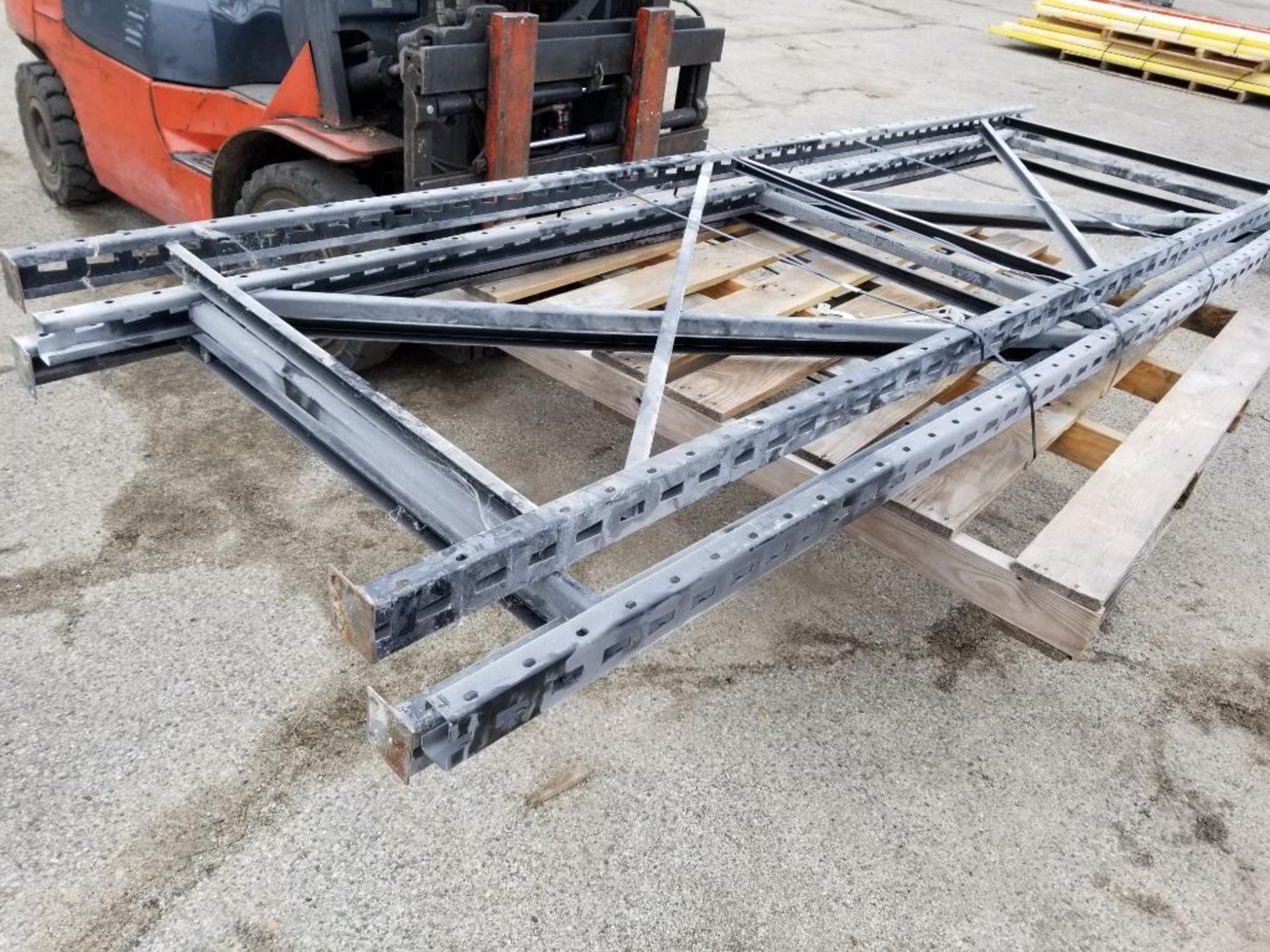 Qty 3 - Pallet racking uprights. 144in tall x 42in wide. - Image 5 of 6