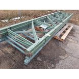Qty 5 - Pallet racking uprights. Teardrop style. 216in tall x 42in wide.