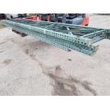 Qty 4 - Pallet racking uprights Teardrop style. 42in wide. (1) 180in tall, (1) 192in tall, (2) 216in
