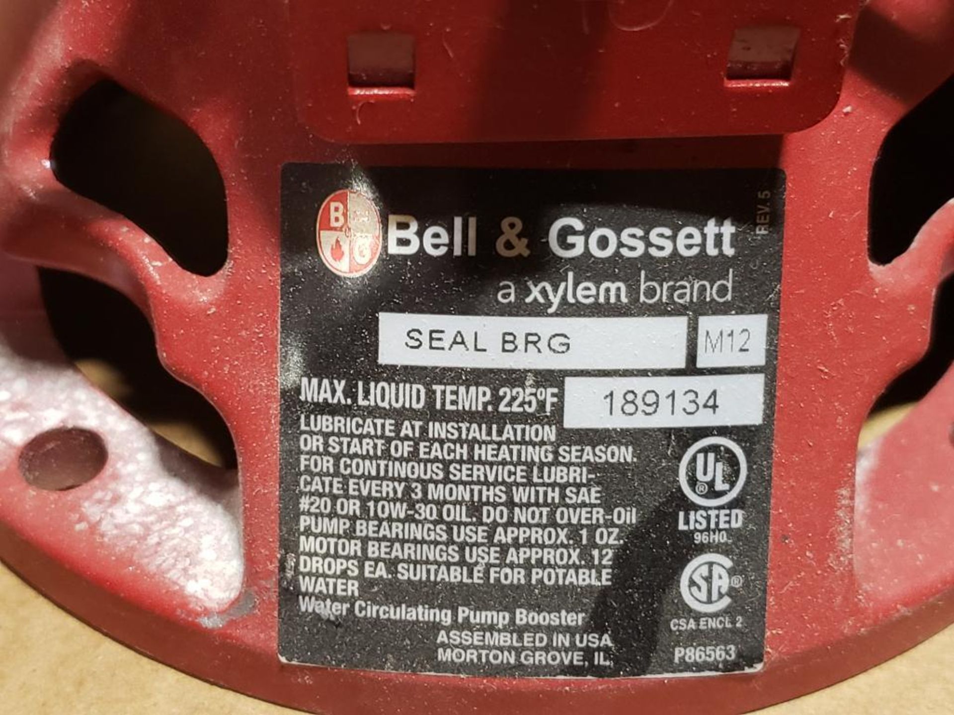 Bell and Gossett pump motor. - Image 6 of 9