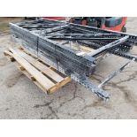 Qty 4 - Pallet racking uprights.Teardrop style. 144in tall x 48in wide.