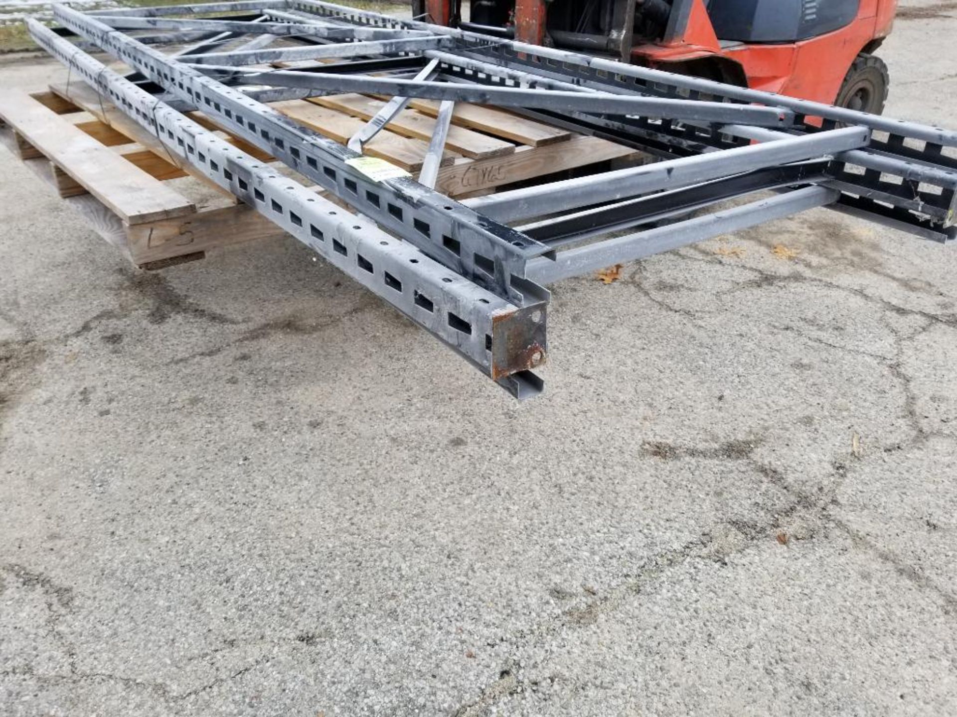Qty 3 - Pallet racking uprights. 144in tall x 42in wide. - Image 2 of 6