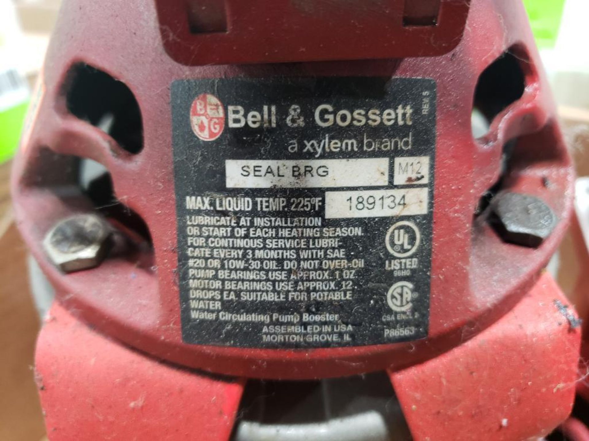 Bell and Gossett pump motor. - Image 4 of 9