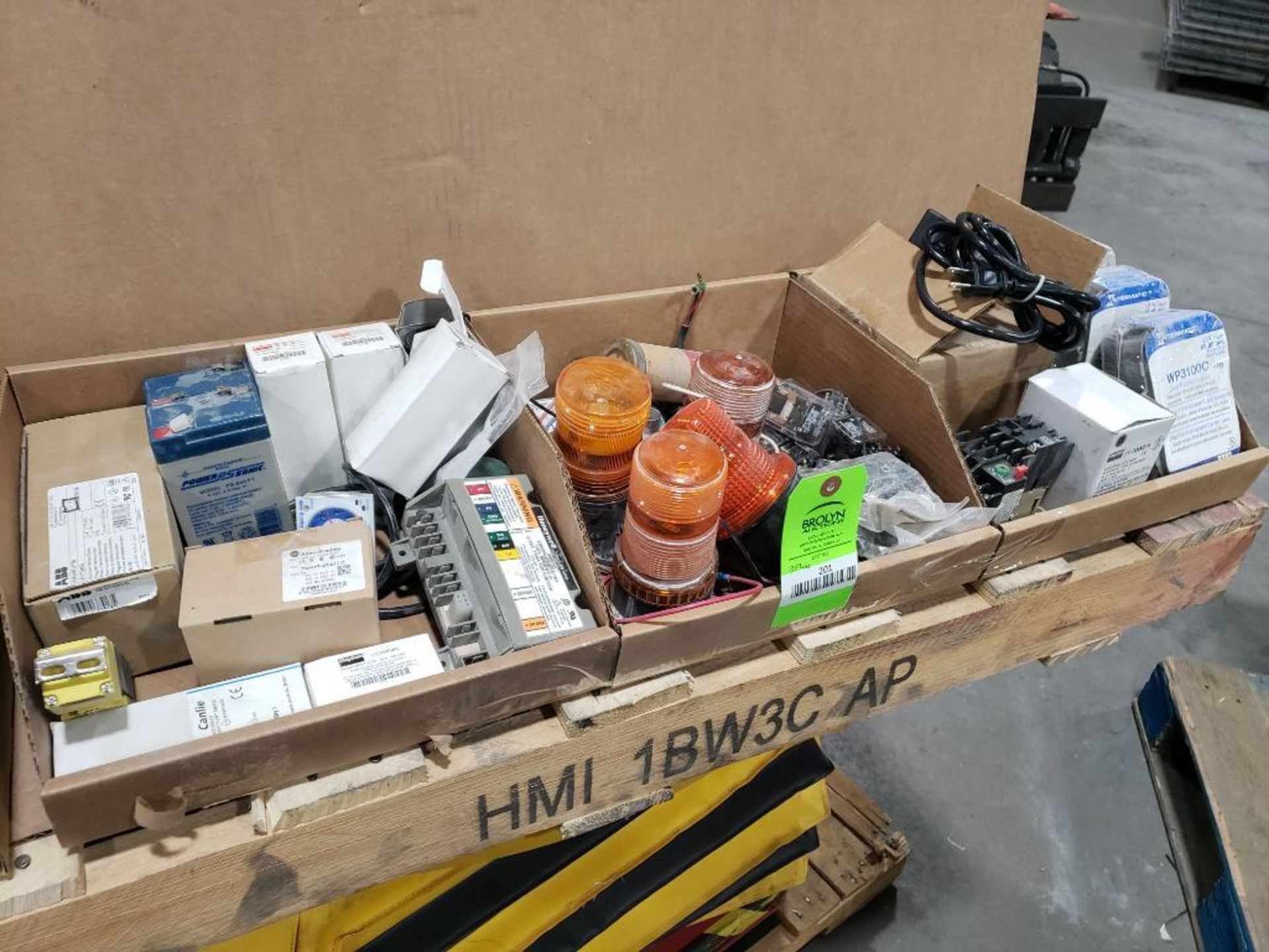 Qty 3 - Boxes of assorted electrical parts.