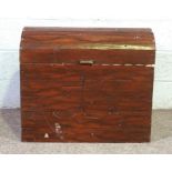 A small domed chest, modern, with slatted and nailed top, 67cm high, 76cm long