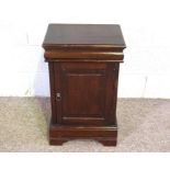 A small 19th century bedside cabinet, 72cm high; together with a footstool (2)