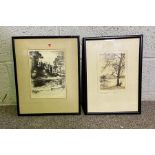A large assortment of decorative etchings, including assorted landscapes, Scottish and continental
