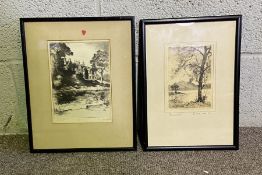 A large assortment of decorative etchings, including assorted landscapes, Scottish and continental