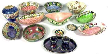 A large assortment of Maling decorative china and related ceramics, including oval bowls,
