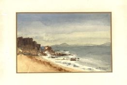 A small group of decorative watercolours, including a West Coast landscape by A Harrison, dated 1932