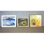 Three pictures, including E. Murray, Seascape, Contemporary, acrylic on canvas, signed and dated