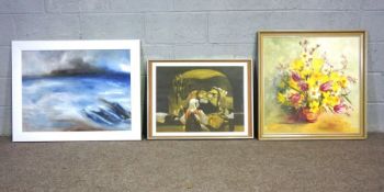 Three pictures, including E. Murray, Seascape, Contemporary, acrylic on canvas, signed and dated