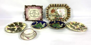 Assorted ceramics, including two blue and white Clarice Cliff ‘Charlotte’ plates etc (as lot)