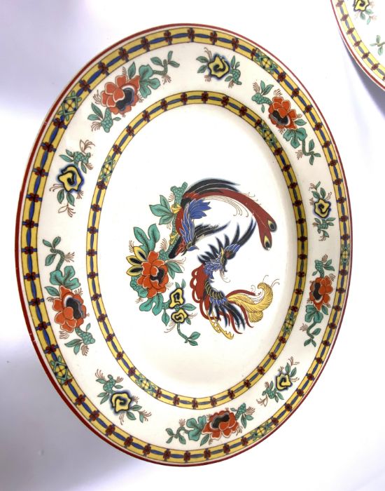 A Wedgwood creamware dinner service, Imperial Ivory pattern, decorated with phoenix and flowers, - Image 3 of 8